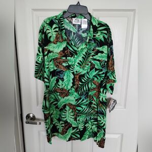 Jurassic World Green and Black T-Rex Hawaiian Shirt